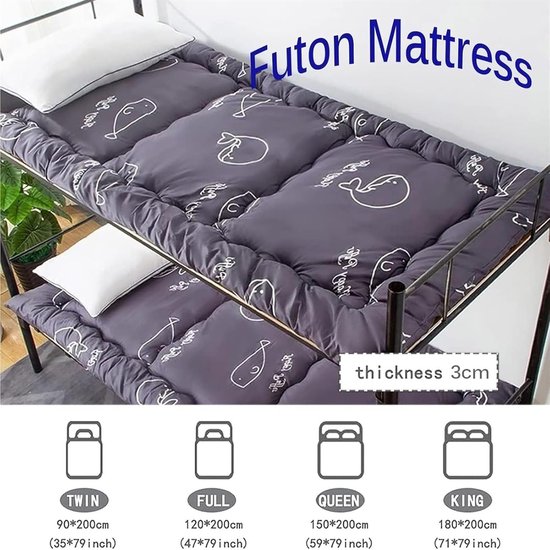 Futon Matras - Japanse Tatami Mat - Extra Slaapplek Creëren - Opvouwbaar en Draagbaar - 150 x 200 cm - C — afbeelding 4