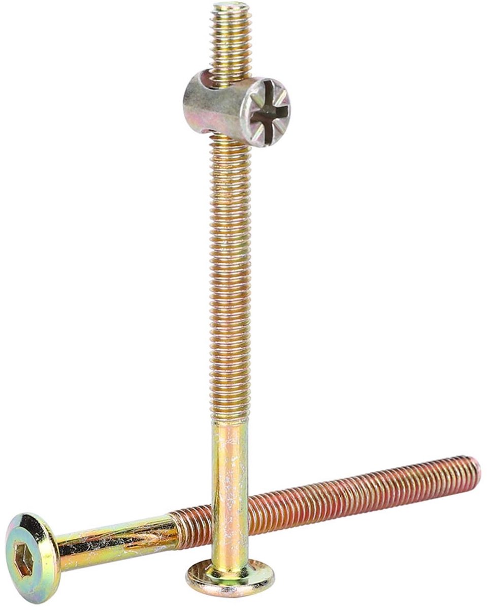 Dailygoods- Meubelbouten 10 Stuks - M6 Koolstofstaal - Cilindermoeren - Bevestigingsmiddel - Duurzaam - Roestbestendig - Bevestigingsmiddelen