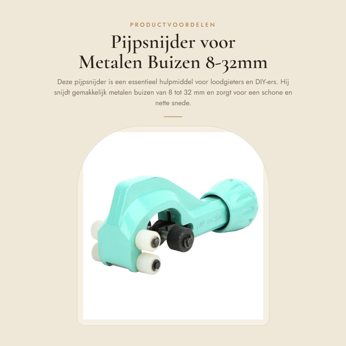 Dailygoods- Pijpsnijder Gelegeerd Staal - Loodgietersreparatie - Roestvrij Staal - Buizen Snijden 8-32mm - Handgereedschap - Compact 137mm - Buizensnijder thumbnail 5