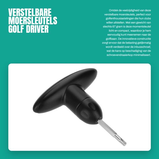 Dailygoods- Momentsleutel Lichtgewicht - Golf Driver - Verstelbaar - Gelijkmatige Belasting - Draagbaar - Installatie/Demontage Gereedschap - Golfmoersleutel van Dailygoods — afbeelding 4