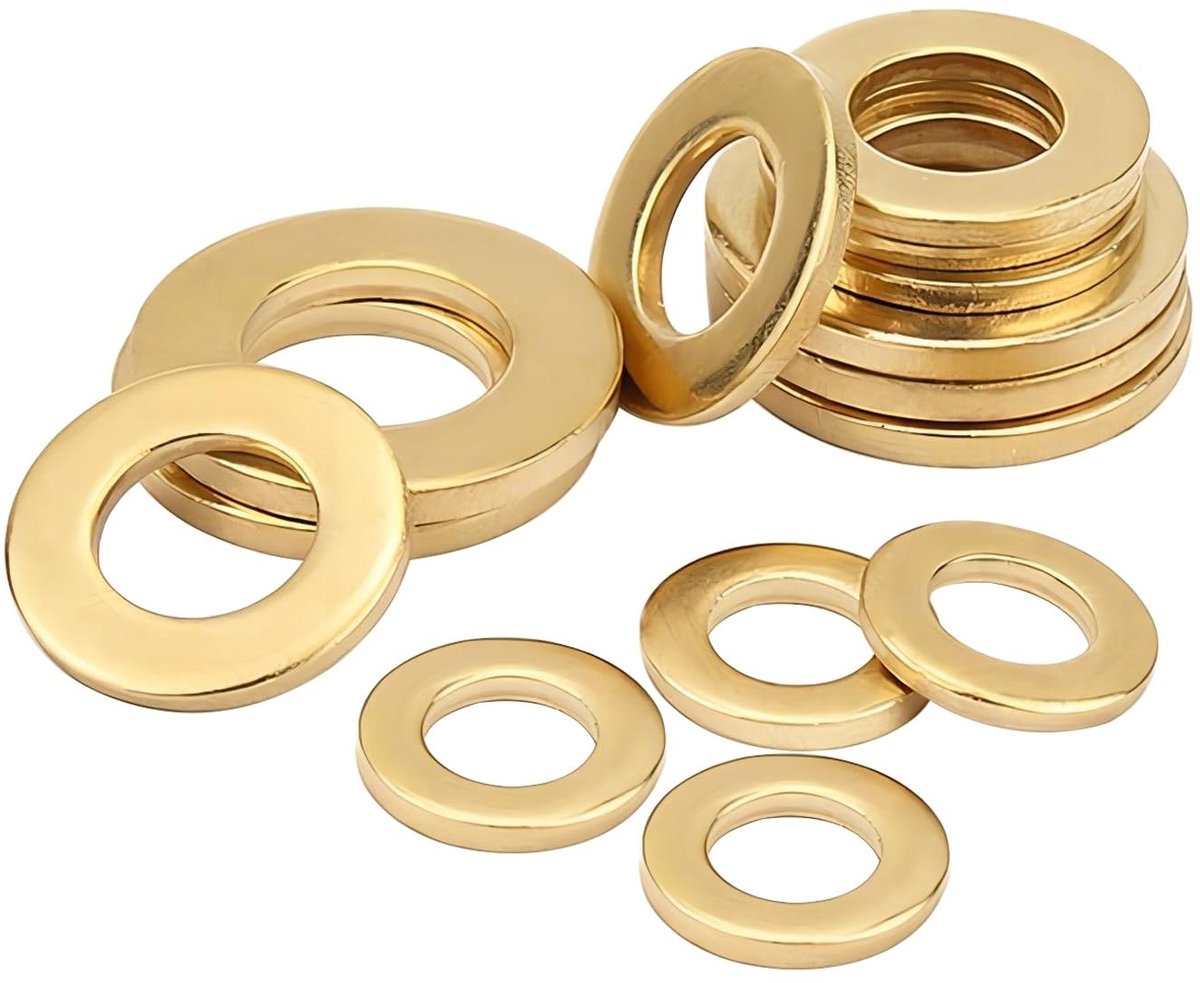 Dailygoods- Sluitringen 20 Stuks - Platte Sluitringen M8 - Messing Afdichtringen - Afstandhouders - Ronde Sluitringen - Ideaal voor Bevestigingen - Afdichtring