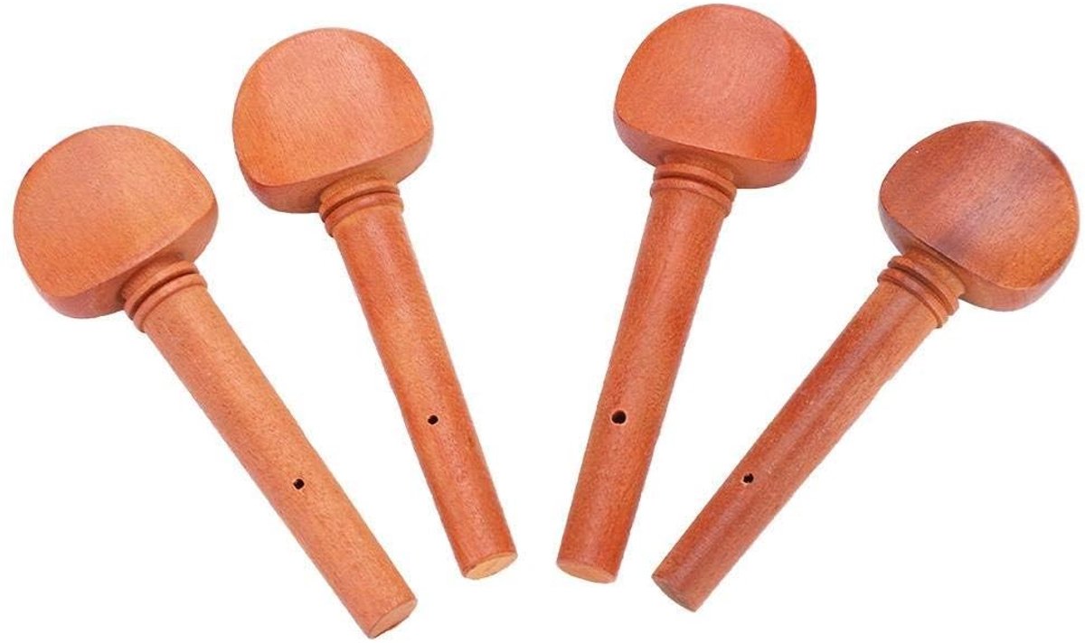 Dailygoods- Stemwartelset 4 Stuks - Viool Stemwartels - Juju-hout - Duurzaam - Voor 4/4 Viool - Ideaal voor Beginners - Vioolonderdelen