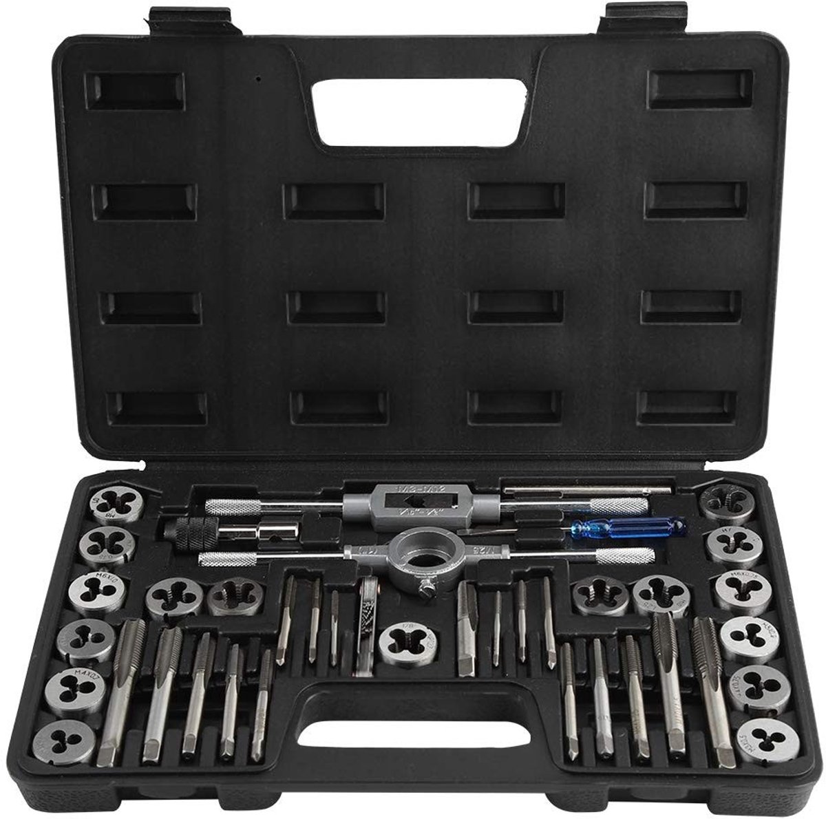 Dailygoods- Tapsleutel Set 40 Stuks - Duurzaam Staal - Schroefdraadmeter - Vormsleutel - T-sleutel - Geschikt voor M3 tot M12 - Schroefdraadset