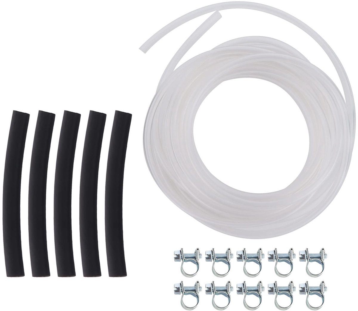 Dailygoods- Brandstofleiding Set - 4m Brandstofslang - 5 Olieslangen - 10 Slangklemmen - Duurzaam Rubber/Kunststof - Optimale Prestaties