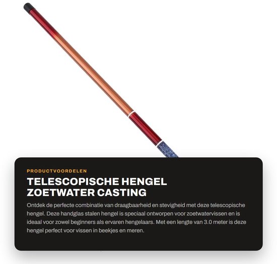 Dailygoods- Hengel Uitschuifbaar 1,8/2,1 m - Telescopische Hengel - Draagbare Hengel - Stevige Hengel - Zoetwater Hengel - Geschikt voor Beekje en Meer - Visstok van Dailygoods — afbeelding 5