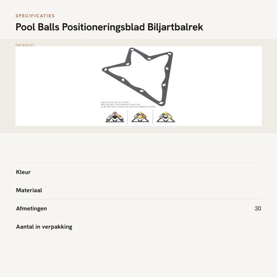 Dailygoods - Dailygoody - Pool Balls Positioneringsblad - Biljartbalrek - Geschikt voor biljartliefhebbers - Rubber - Biljart accessoires - Ideaal voor biljartclub van Dailygoods — afbeelding 2