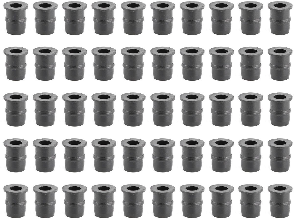 Dailygoods- Motorfiets Voorruit Sluiting - Rubberen Moeren - M5 Bevestigingsgereedschap - Zwart - 50 Stuks - Hoogwaardig Rubber/Messing