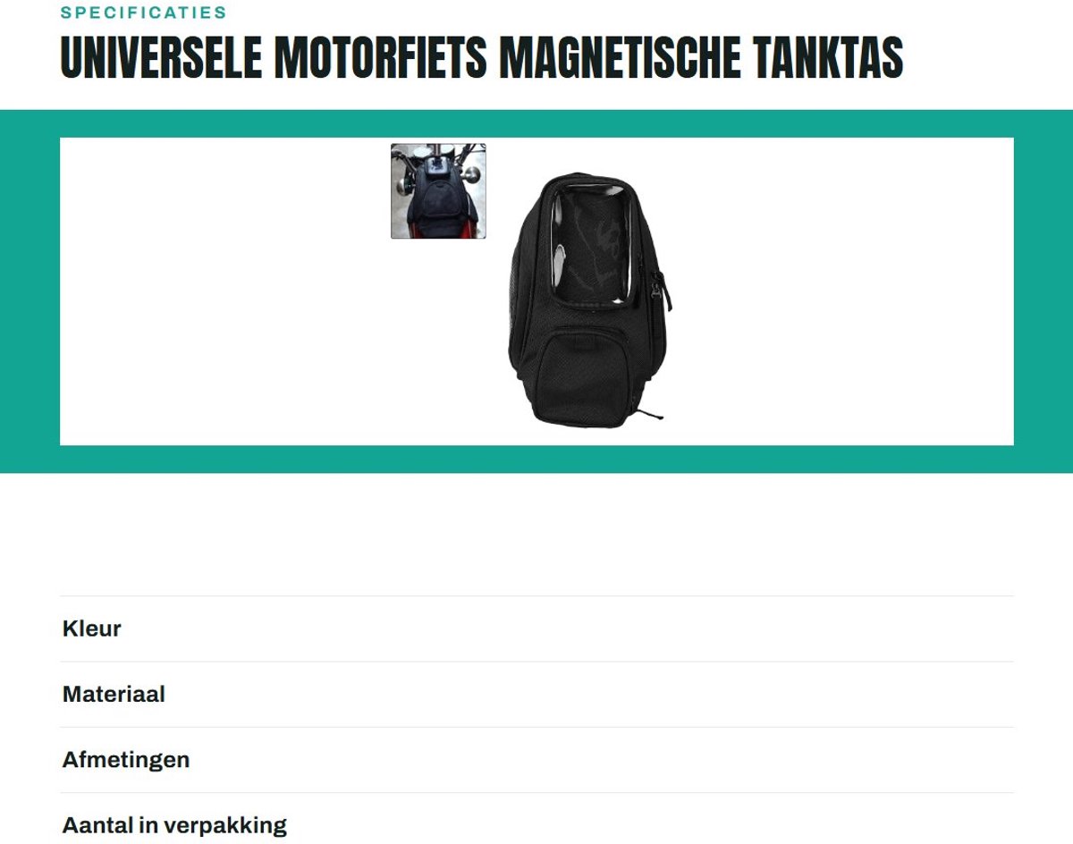 Dailygoods- Oliebrandstoftanktas Waterdicht - Universele Pasvorm - Magnetische Bevestiging - Multi-pocket Opbergruimte - Transparante Telefoonhouder - Duurzaam Oxford-doek - Motorfiets Tas