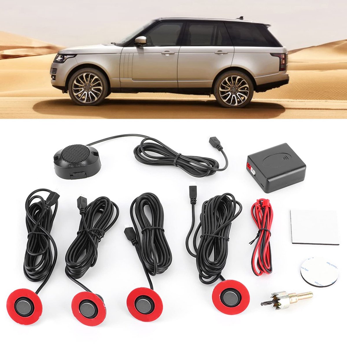 Dailygoods- Parkeersensor Geavanceerde Chipset - Draadloze Parkeersensoren - Achteruitrijradar - Ultrasone Frequentie 40 kHz - 80 dB Geluid - Verbeterde Veiligheid - Achteruitrijsensor