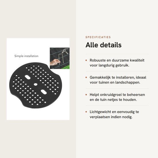 Allecto - Tuin Stakes - Onkruid Barrière - 100 Stuks - Zwart - Grondbedekking - Tuinaccessoires - Geschikt voor Landschapswerk - 6,6 cm van Merkloos	 — afbeelding 3