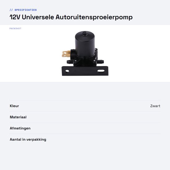 Allecto - ruitwisser pomp motor - 12V universeel - voor auto en bus - krachtige motor voor trucks - makkelijk te installeren - geschikt voor van en... van Merkloos — afbeelding 3
