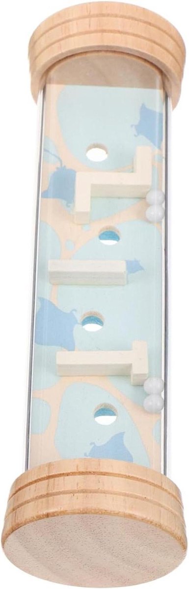 Kinderregenstok - Regenmaker speelgoed - Sensorische ontwikkeling - Met doolhof ontwerp - 15.5 cm - Beige