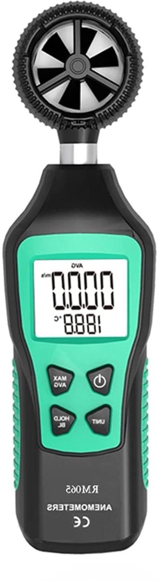 Digitale Anemometer - Windsnelheid Meter - Luchtsnelheid Meten - Met Temperatuur - 19.2 cm - Zwart
