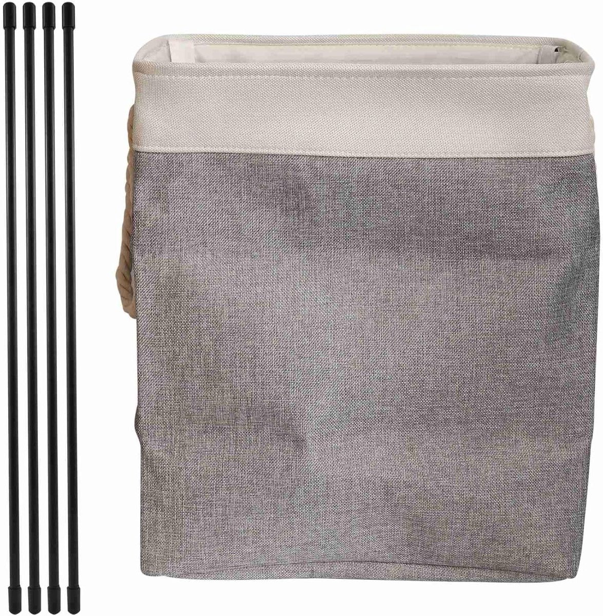Waskorf Opvouwbaar Wasmand Linnen Wasgoed Opbergen Met Stevige Steunen 42x31x50cm Beige