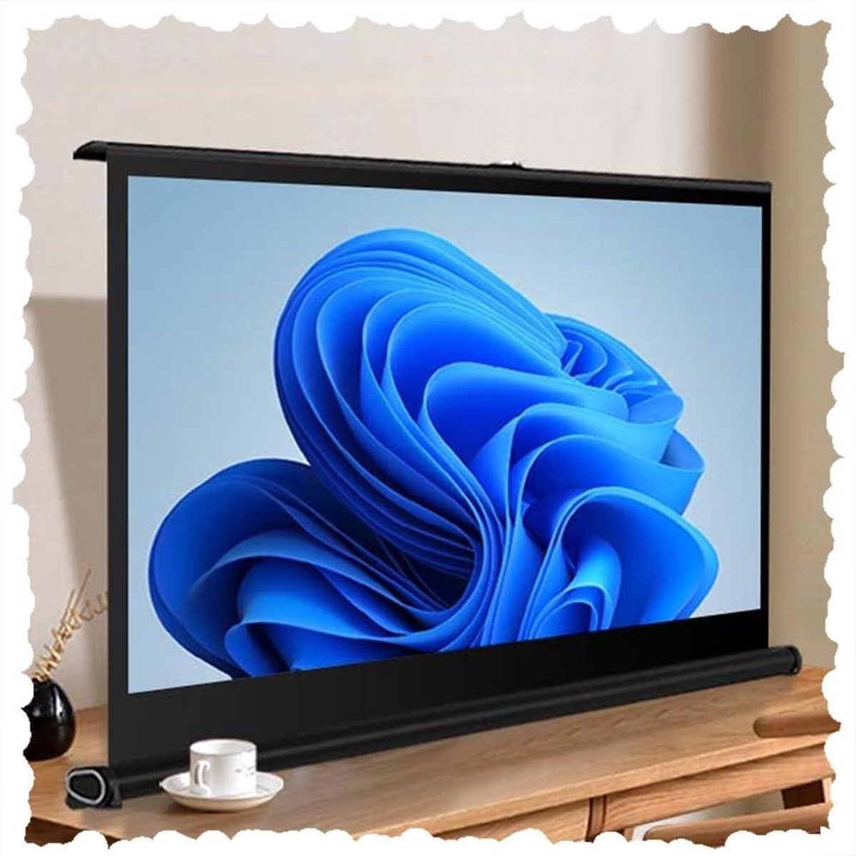 Staand Projectiescherm - Tafel Projectiescherm - Thuisbioscoop Presentaties - Kreukvrij Glasvezel - 50 Inch - Wit