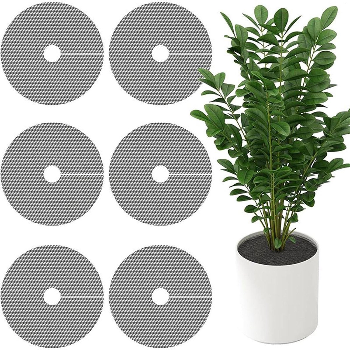 Plant Pot Beschermers - Pot Bescherming - Huisdieren Buiten Houden - Snijdbaar Ontwerp - 2 Maten - Donkergrijs