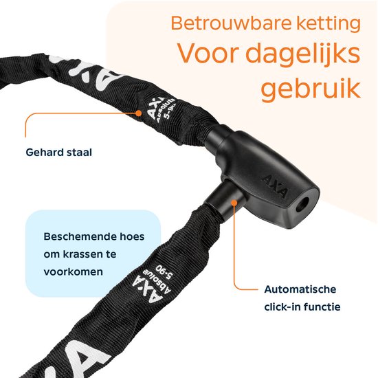 AXA Absolute 5 Kettingslot - Slot voor Fietsen - 90 cm - 5 mm - Zwart van AXA — afbeelding 4