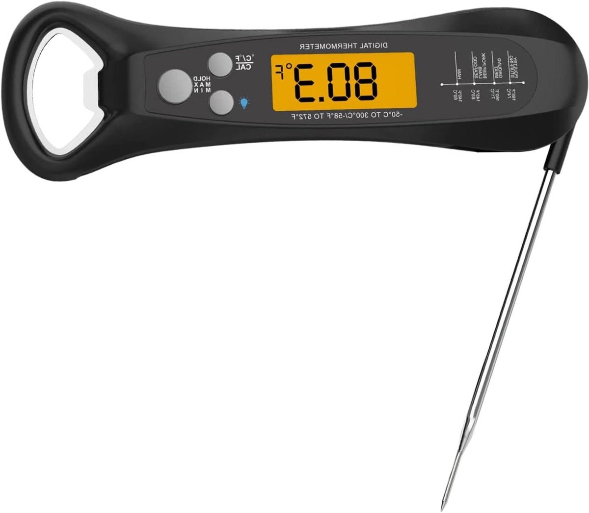 2 Pcs Digital Meat Thermometer, Meat Thermometer for Oven,Waterproof Cooking Thermometer - Digital Oven Meat Probe with Hanging Holes for Frying in Oil Itrimaka