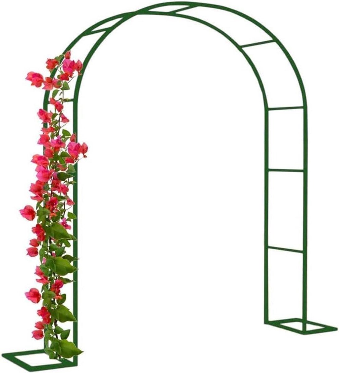 Rozenboog Tuinboog - Metalen Pergola - Klimplanten Ondersteunen - Weerbestendig Staal - 1.8M x 2.2M - Groen