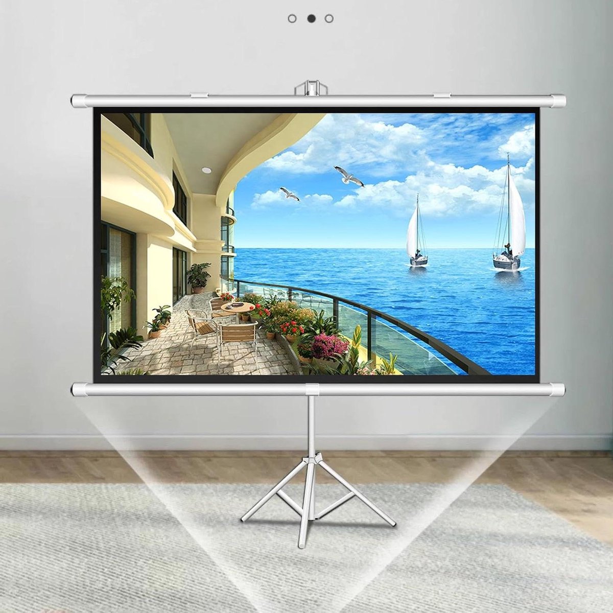 HJXGQJM Projectiescherm op voet, 60/72 inch, draagbaar, opvouwbaar, projectiescherm met statief, voor binnen of buiten, HD-filmprojectiescherm, 4:3, 16:9 (4:3,60 inch)
