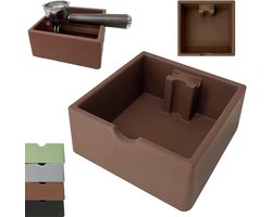 Uitklopbak Koffie - Espresso Knock Box - Siliconen Koffiedik Bak - Multifunctioneel en Stevig - Met Antislip Basis - 1 stuk - Bruin