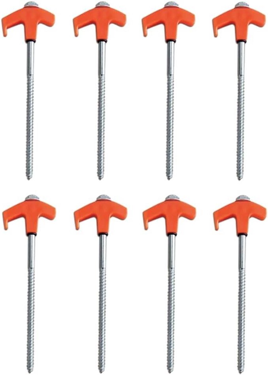 Inschroefbare Tentharingen - Grondankers Set - Tent Vastzetten - Schroefdraad Ontwerp - 8 Inch - Metaal
