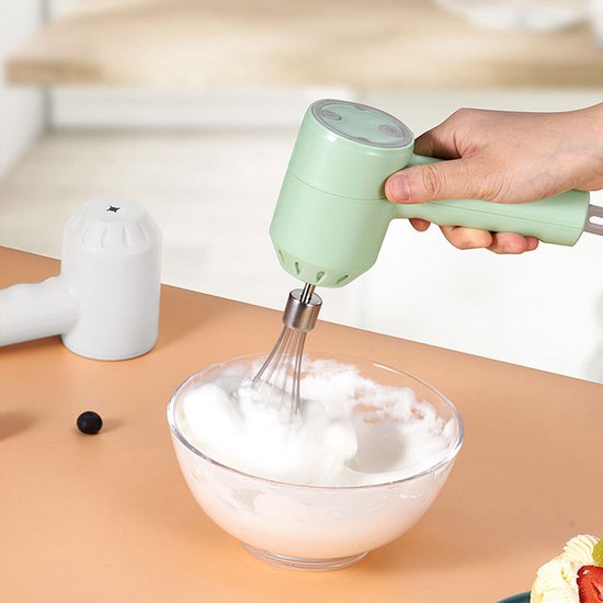 Oneay Draagbare, draadloze elektrische handmixer met 3 instelbare snelheden, lichtgewicht en oplaadbaar via USB,Wit van oneay — afbeelding 4