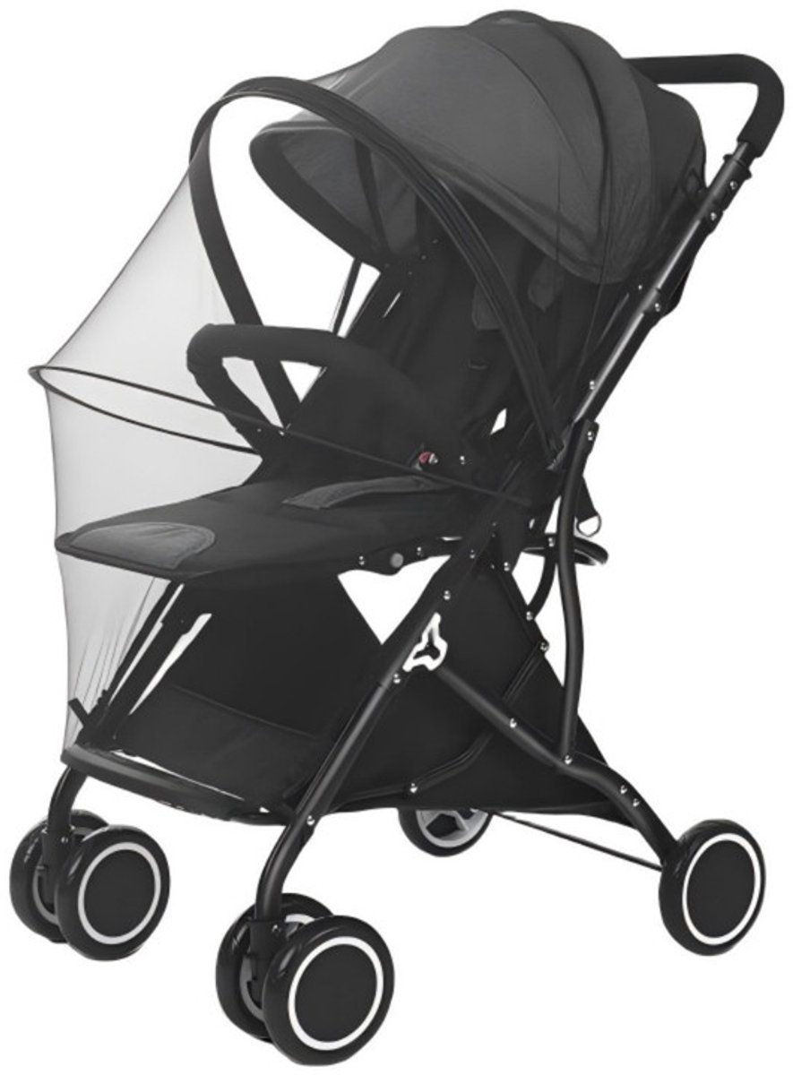 Kinderwagens muggennet — Rekbaar tot 100 cm in diameter — Ademende insectenbescherming — Net voor babywagens — Kinderwagenhoes/-afscherming — Speciaal ontworpen om baby's te beschermen tegen insectenbeten tijdens uitstapjes