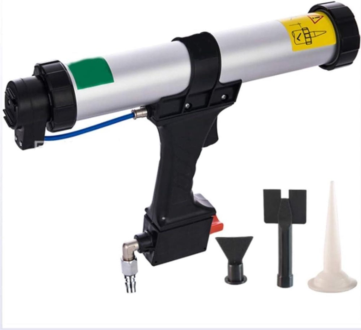 Pneumatisch kitpistool - Lijmpistool - Naadloos schilderen - Snelle regelklep - 600 ml capaciteit - Zilver