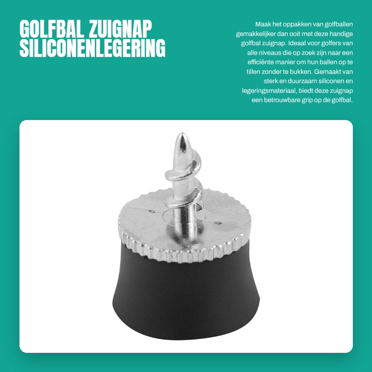 Dailygoods- Golfbal Zuignap - Siliconenlegering - Sterk/Duurzaam - Lichtgewicht - Eenvoudige Bediening - Handig voor Beginners - Golfbal Grijper