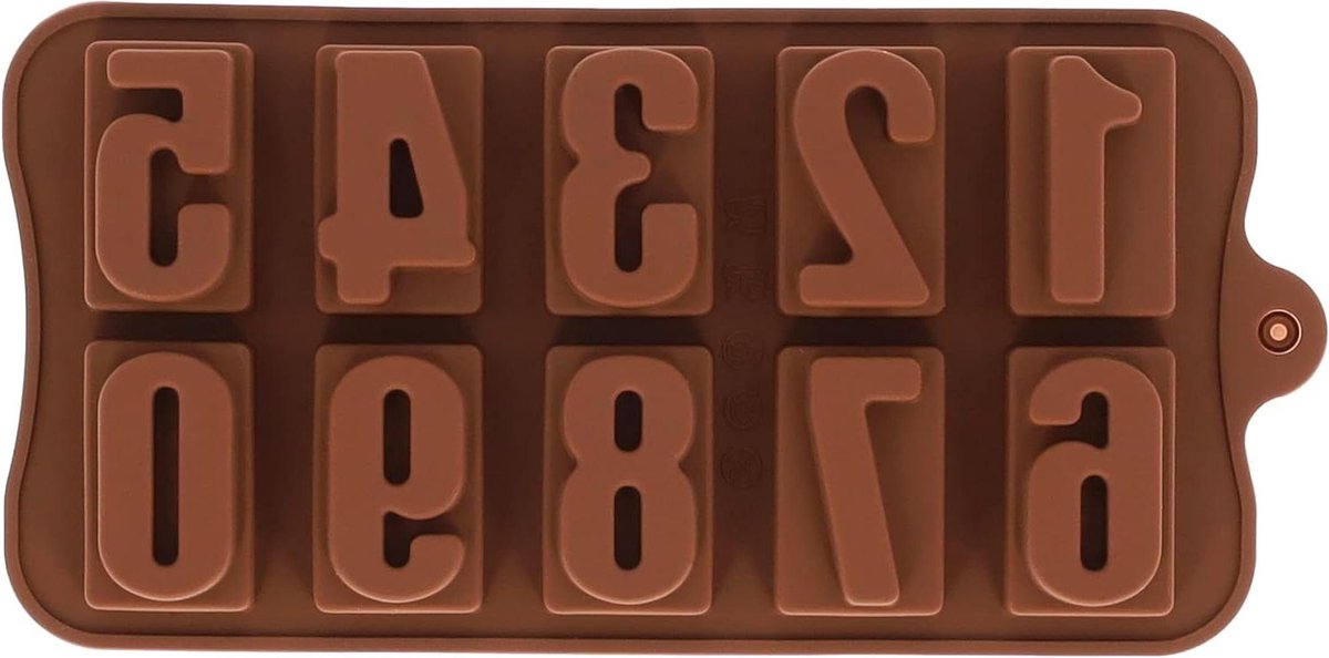 Siliconen Bakvorm Cijfers - Chocoladevorm Getallen - Creatief Bakken - Oven en Vriezerbestendig - 335 x 22 x 2 cm