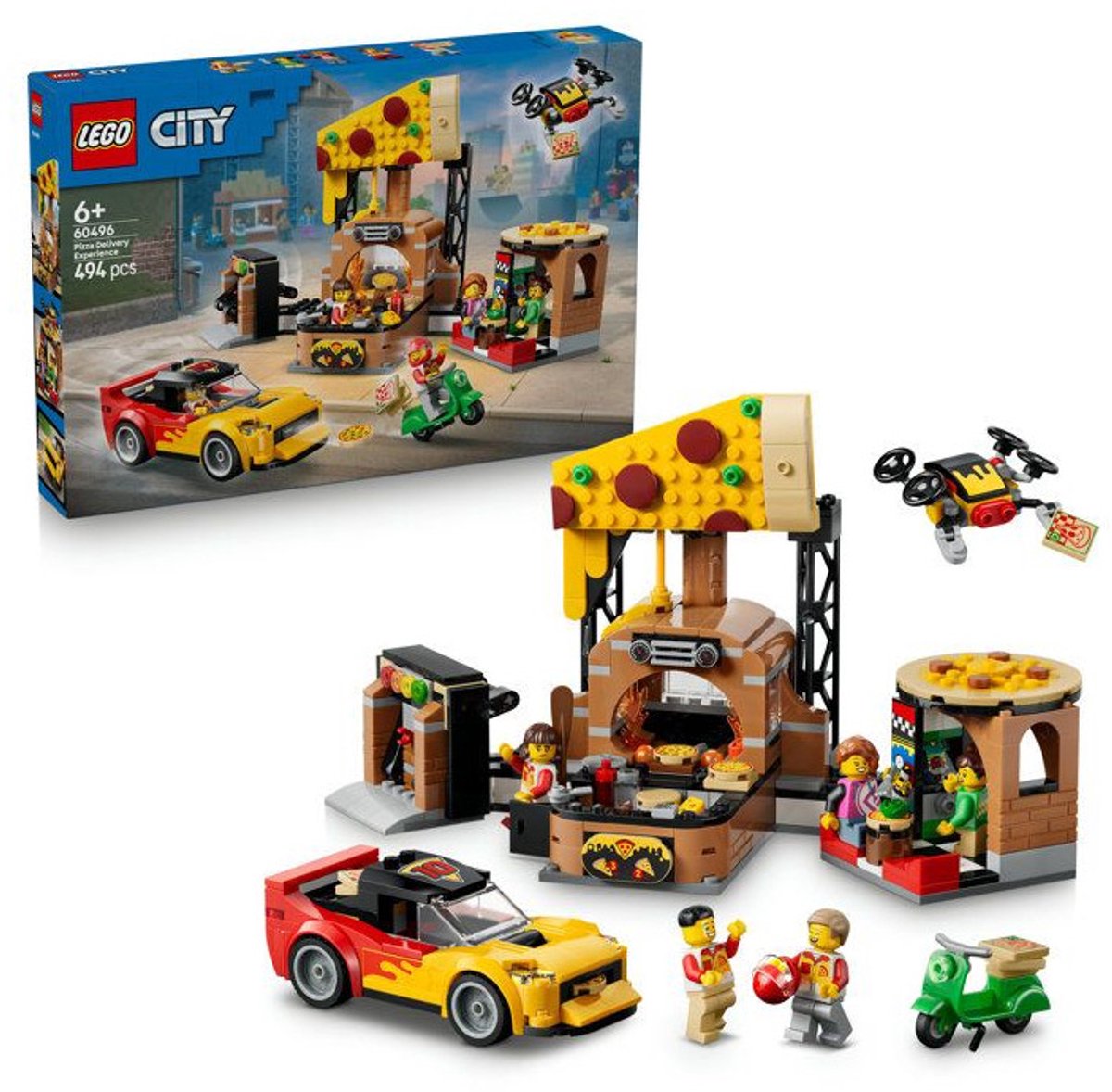 LEGO City Pizzacentrale met Voertuigen Pizza Speelgoed voor Kinderen 60496 — afbeelding 10