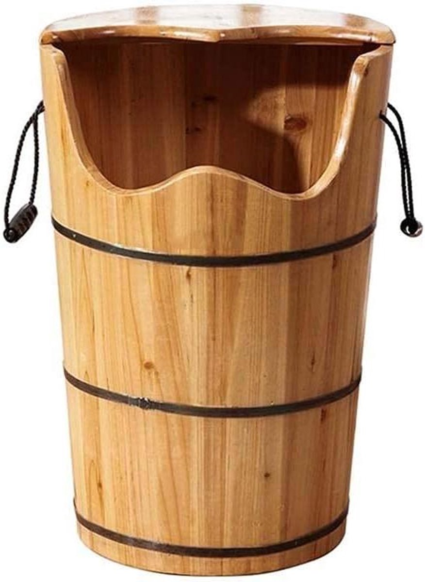 Houten Voetenbad - Voetenbad vat - Voetverzorging Thuis - Diep Ontwerp - Handgemaakt - Houtkleur