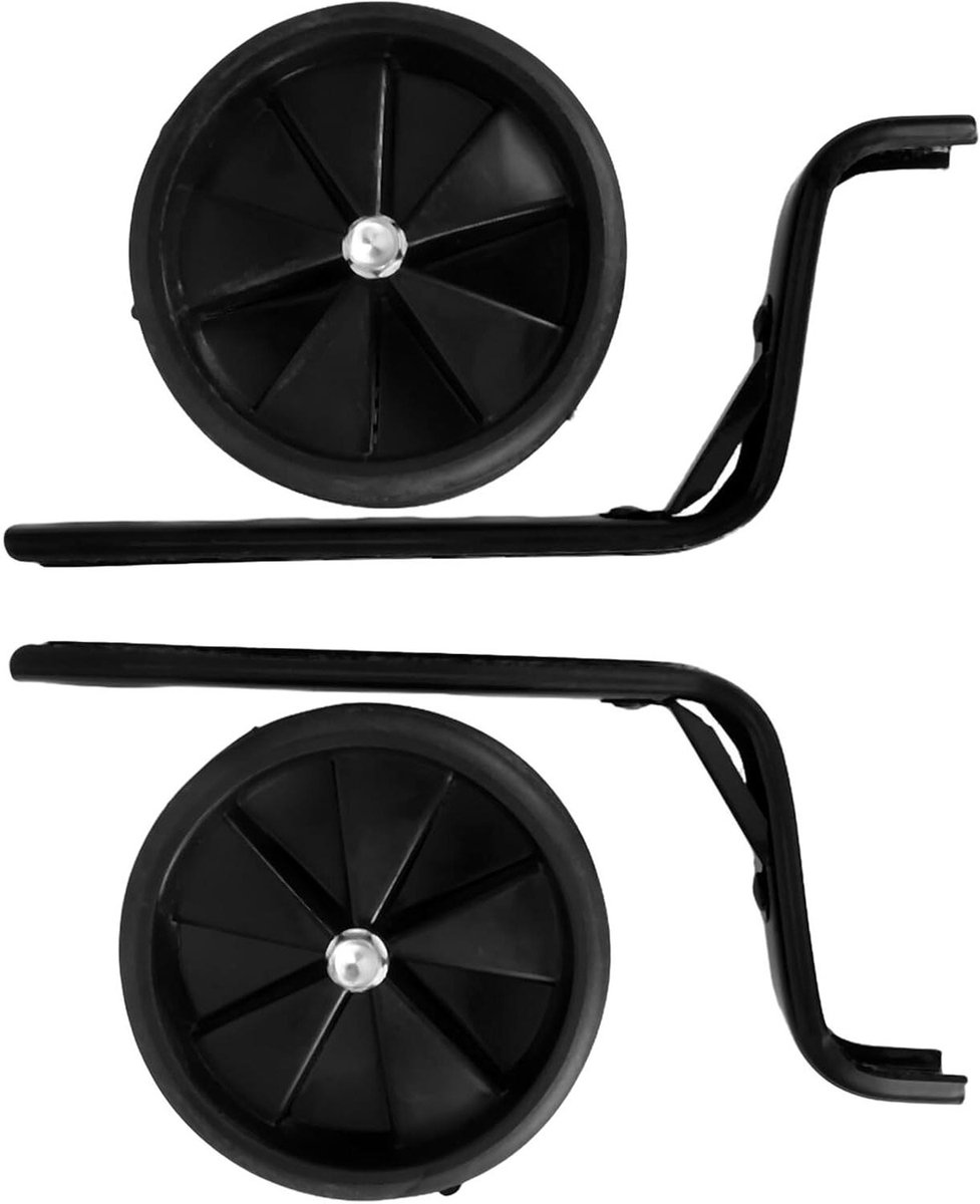 Kinderfiets Zijwieltjes - Hulpwiel Set - Veilig Leren Fietsen - Universele Pasvorm - 12-20 Inch Wielen - Zwart