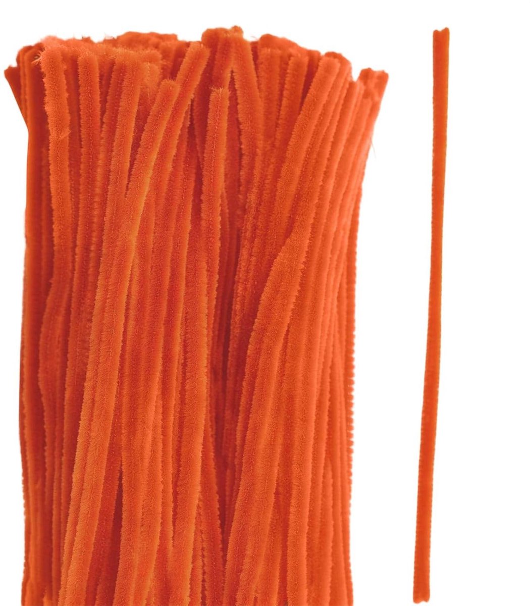 Draadbuigers Knutselen - Chenille Stelen - Bloemen Maken - Anti-pluis Chenille - 100 Stuks - Oranje