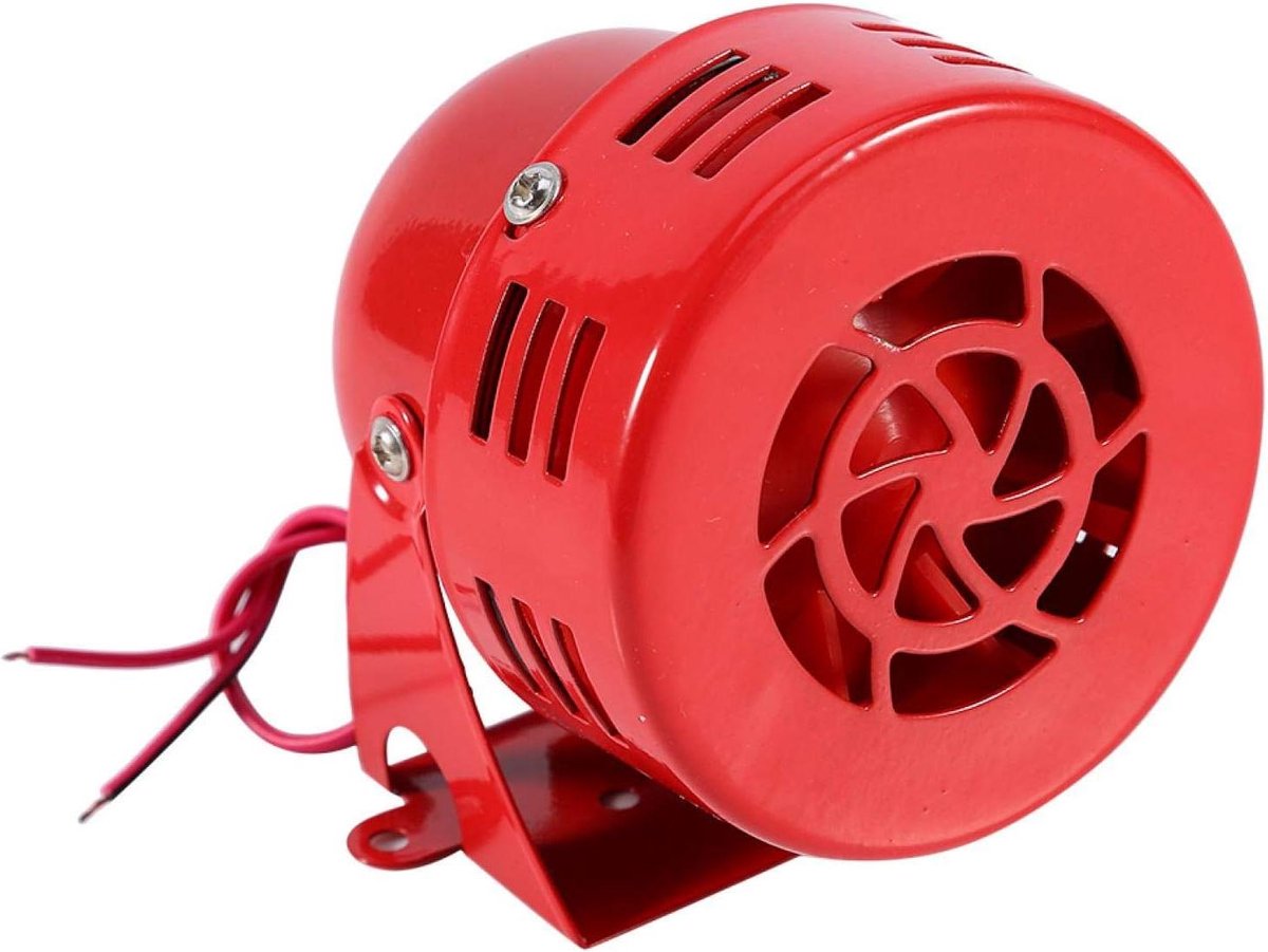 Elektrische Luchtalarmhoorn - Sirene Hoorn Alarm - Voertuig Waarschuwen - Krachtig 110DB Geluid - 12 Volt - Rood