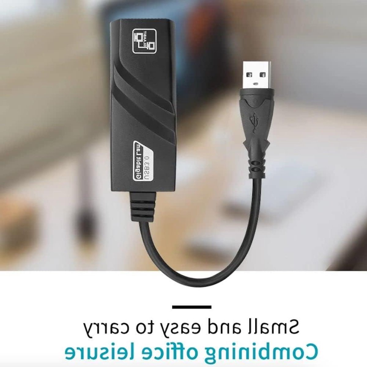Ethernet Adapter - Netwerk Adapter - Stabiel Internet - Gigabit Snelheid - USB 3.0 - Zwart