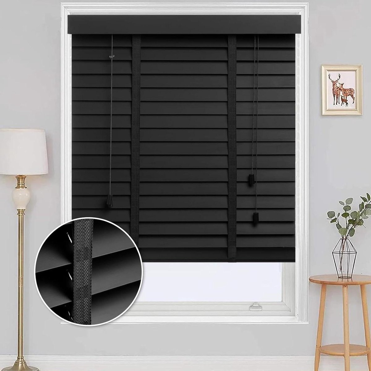 Houten Jaloezieën - Houten Blinds - Privacy Creëren - Natuurlijk Massief Hout - 70x130cm -