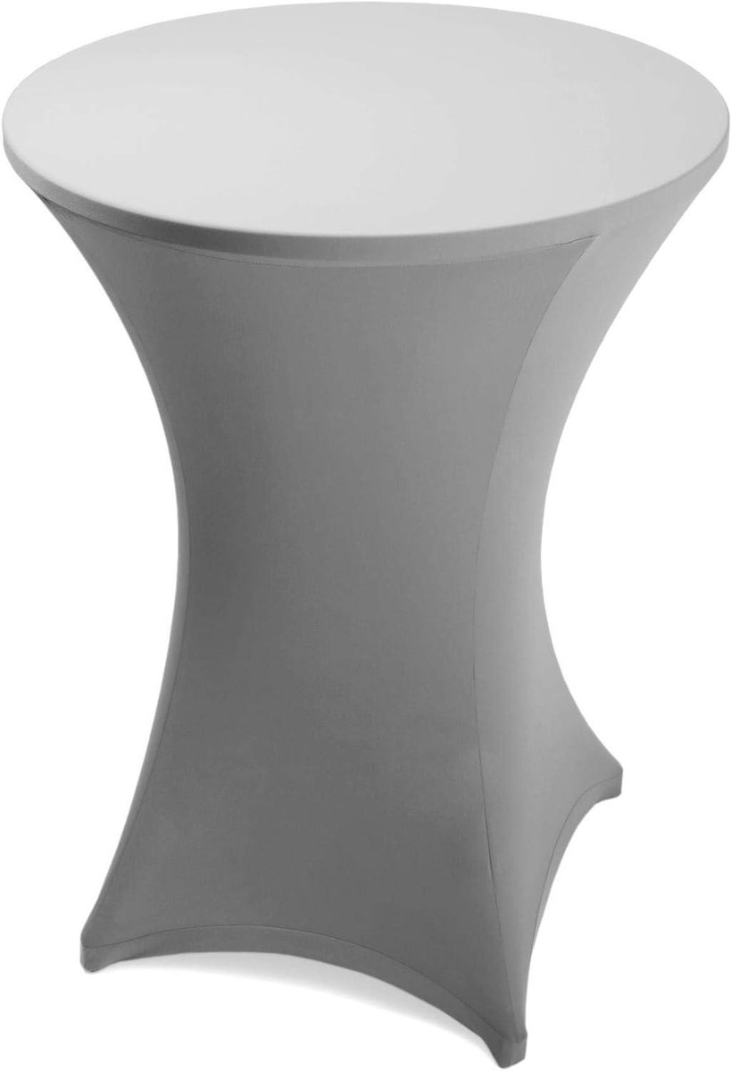 Statafelhoes Rond - Bistrotafel Hoes - Feestelijke Decoratie - Onderhoudsvriendelijk Materiaal - Tot 80 cm - Lichtgrijs
