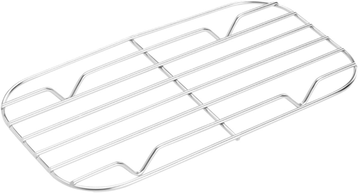 Grillplaat Koelrek - Bakplaat Accessoire - Outdoor Koken - 3D Open Structuur - Klein Formaat - Zilver