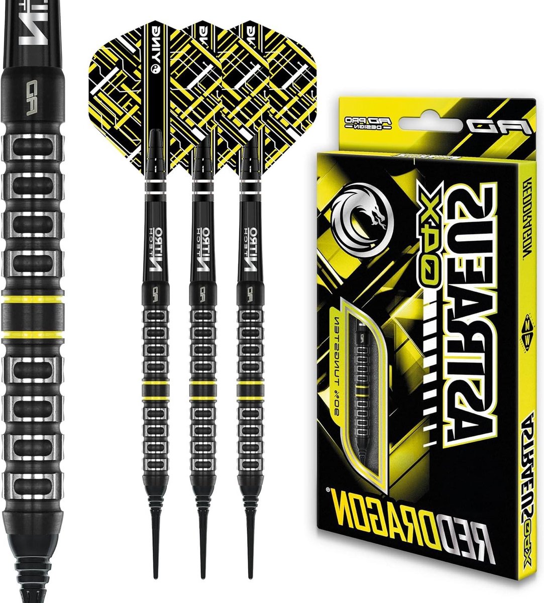 Tungsten Softip Darts - Dartpijlen Set - Precisie Werpen - Geometric Grip Technologie - 20 gram - Zwart