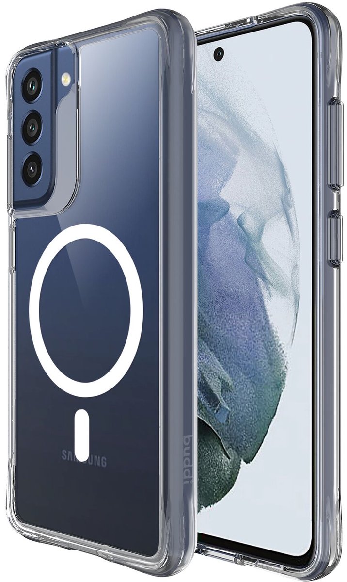 Buddi Core - Hoesje Geschikt voor Samsung Galaxy S21 FE - Compatibel met MagSafe - Back Cover met Magneet - Doorzichtige Telefoonhoes - Beschermhoes - Transparant