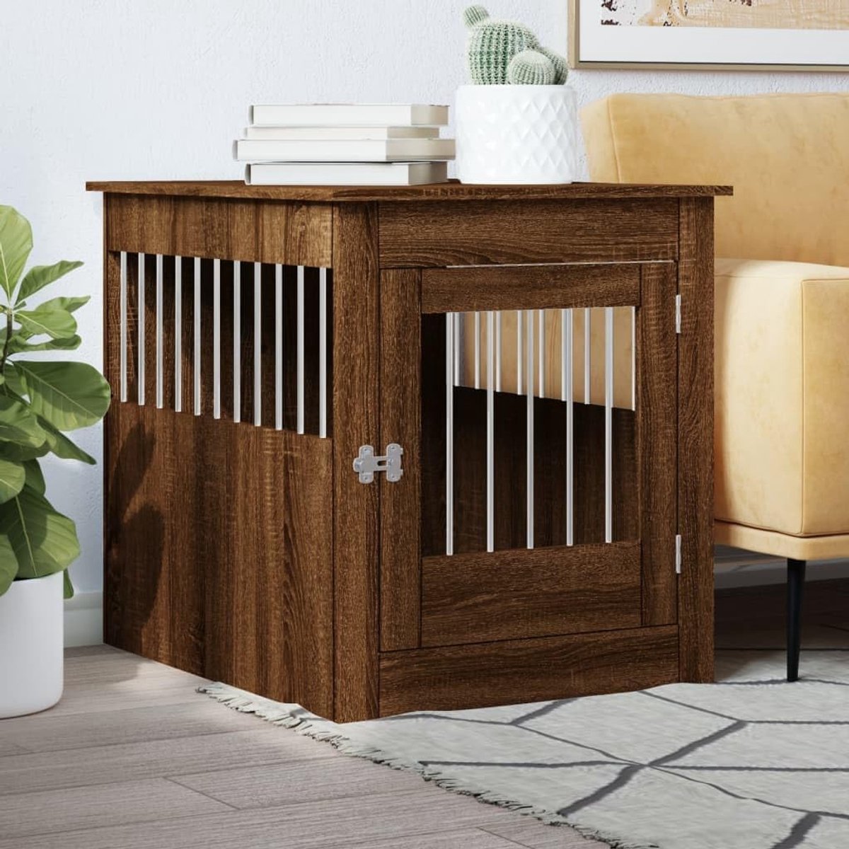 Hondenkooi Meubel - Huisdier Verblijf - Veilige Rustplek - Stijlvol Design - 71 cm Hoog - Eikenhout Kleur