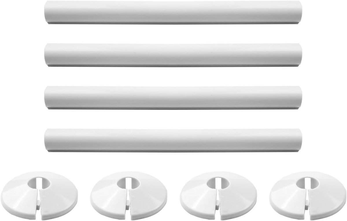 Radiatorpijp afdekking - Buis omhulling - Verfraaien leidingwerk - Eenvoudige montage - 8 stuks 15mm - Wit
