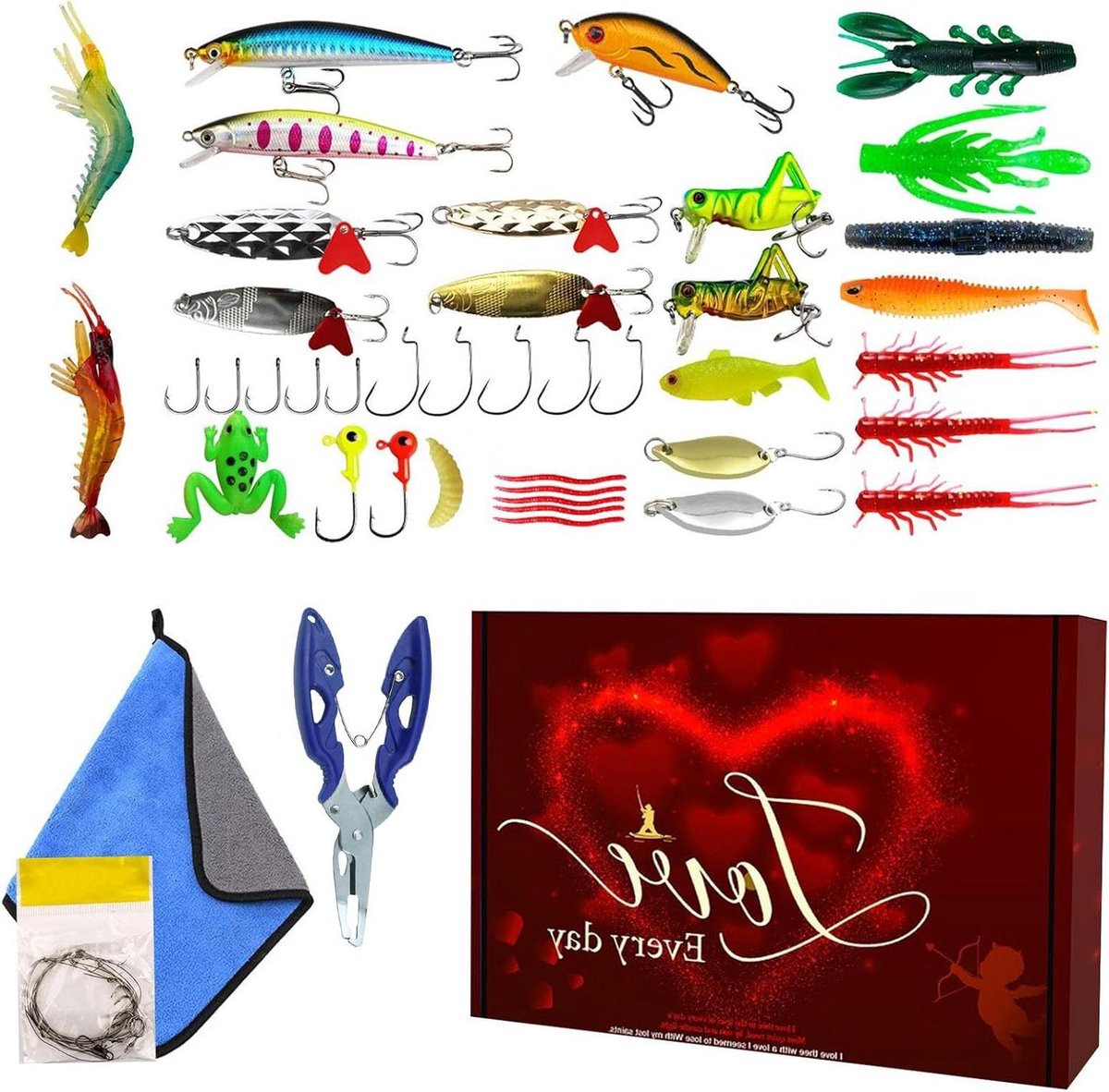 Kunstaas Set - Vis Lokaas - Vissen Buiten - Realistische Textuur - Diverse Stuks - Multicolor