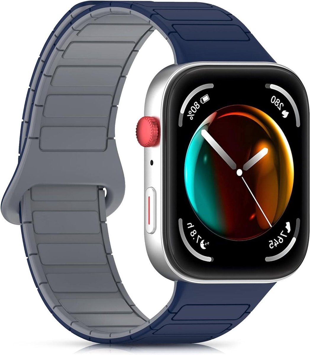 Magnetische Armband - Sportband Siliconen - Smartwatch Gebruik - Veilige Magneetsluiting - Verstelbaar - Zwart