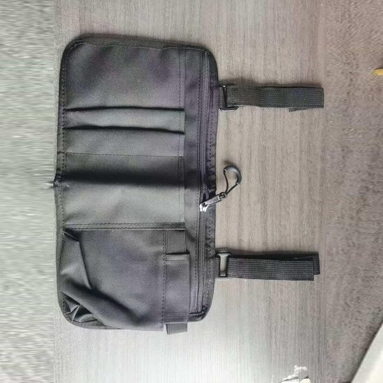 Rolstoeltas met bekerhouder - Armleuning organizer - Georganiseerd op reis - Stevig Oxford materiaal - 35.5 x 19 cm - Zwart — afbeelding 5