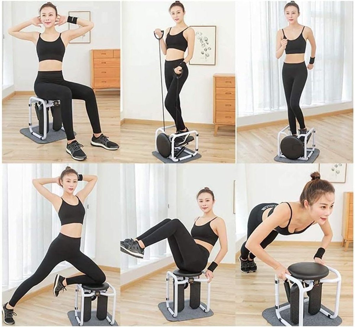 Mini Stepper - Fitness Machine - Thuis Trainen - Hydraulische Staven - Tot 150 KG - Zwart
