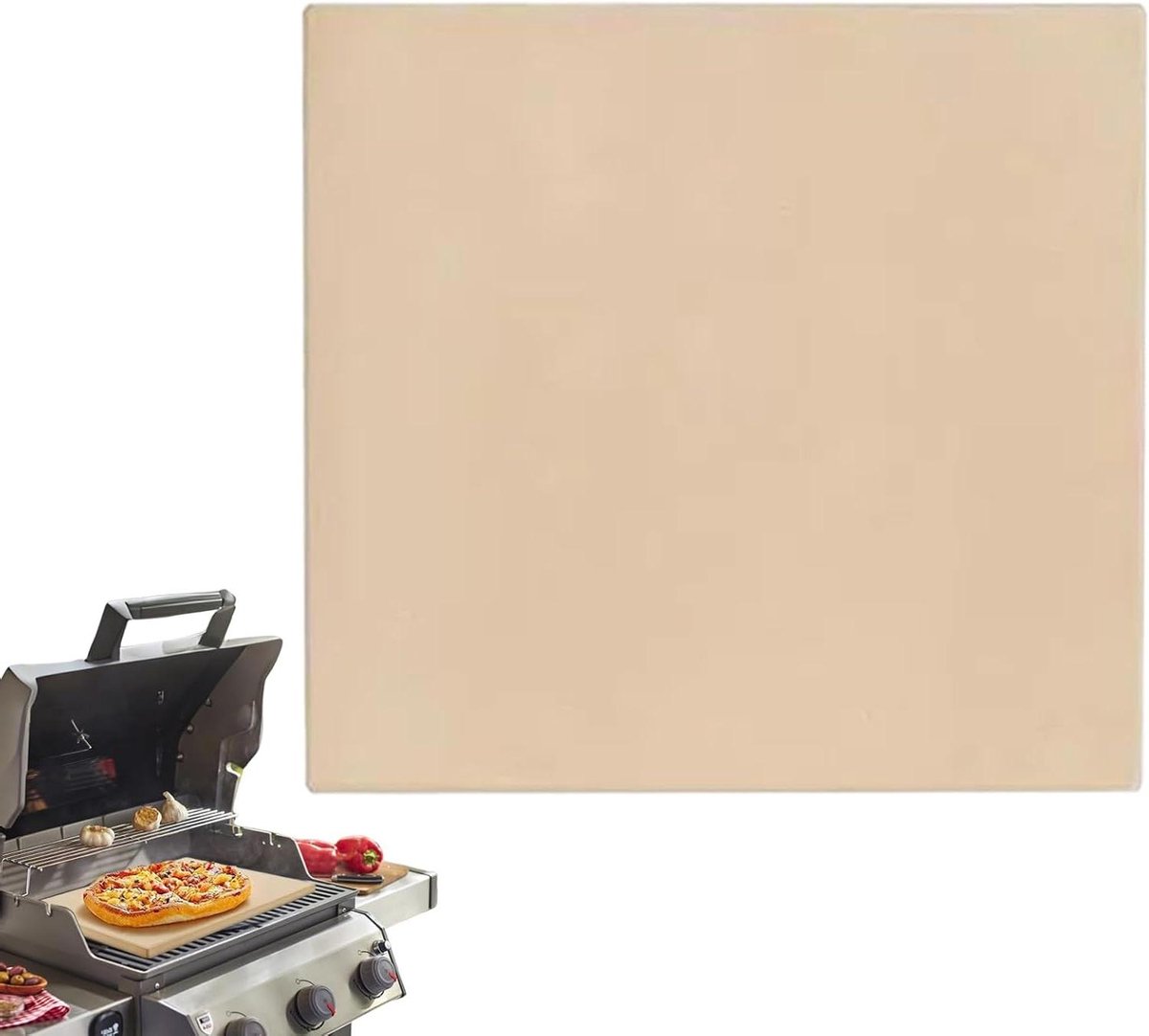 Pizzasteen Rechthoekig - Bakplaat Oven - Brood Bakken - Gelijkmatige Warmte - 30x30 cm - Meerkleurig