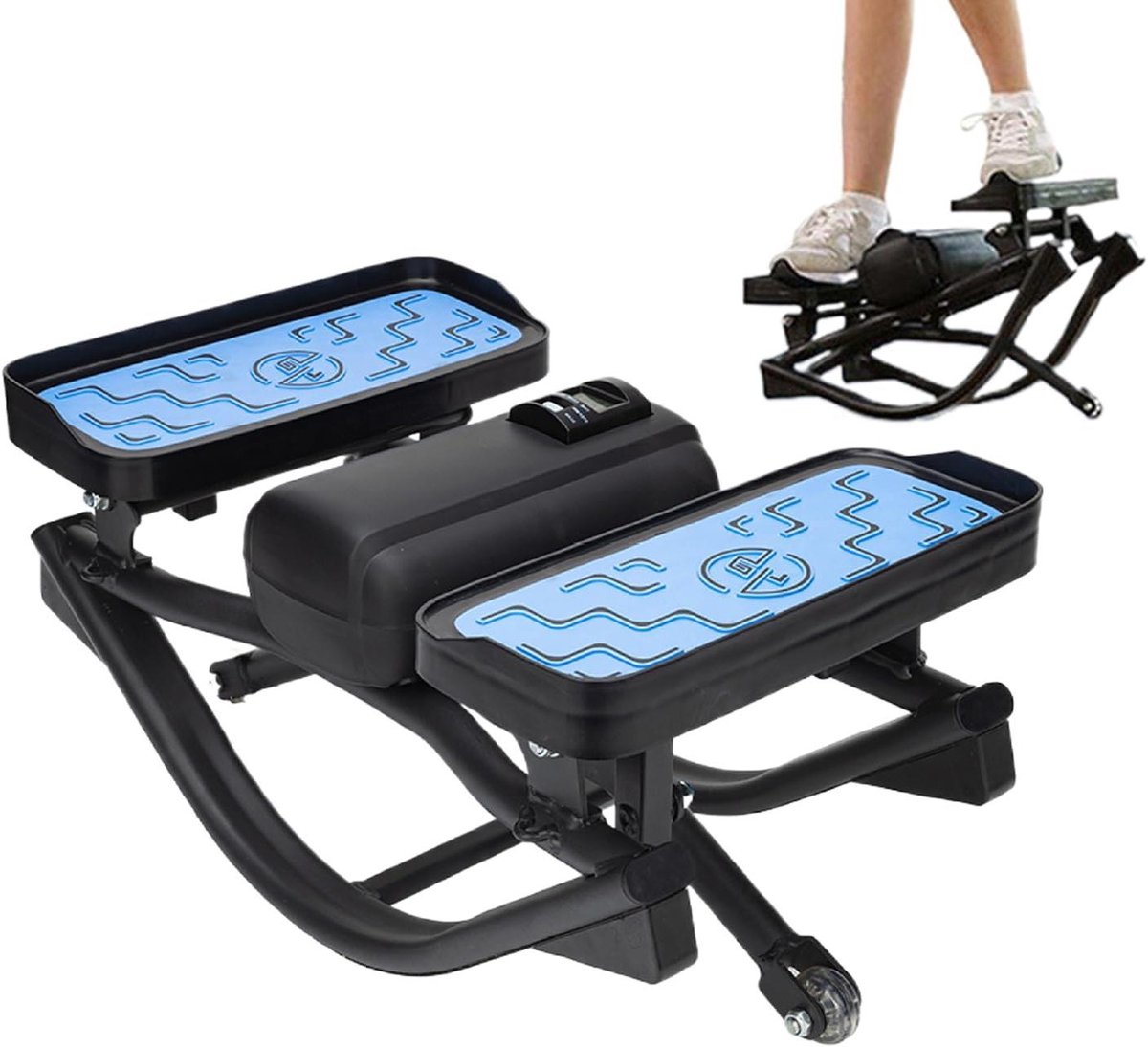 Mini Stepper - Thuis Trainingsapparaat - Core Training - Zijdelingse Beweging - 49.5 cm - Zwart